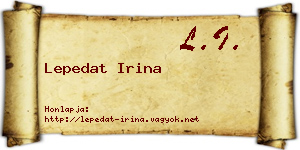 Lepedat Irina névjegykártya